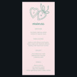 Menu Serrure de coeur Whimsical Doodle Croquis moderne<br><div class="desc">Utilisez ces cartes de menu sucrées et fantaisistes pour votre mariage, fête de fiançailles, douche nuptiale ou autre événement. Main dessinée par moi pour toi. Entièrement modifiable, ajoutez votre propre texte ou couleur arrière - plan. Cliquez sur "personnaliser" pour modifier le texte, ajouter vos propres initiales personnalisées dans le coeur,...</div>