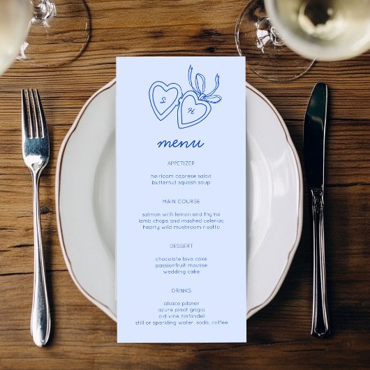 Menu Serrure de coeur Whimsical Doodle Croquis moderne