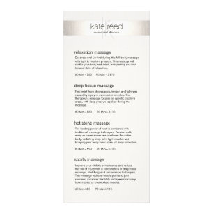 Menu Service Spa du salon Monogram Stripe Argent