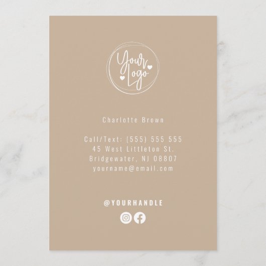 Menu Service Tarif Salon Beige Simple Script (Dos)