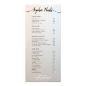 Menu Service Tarif Salon Calligraphie Simple (Devant)