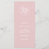 Menu Services de salons rose et blanc pour filles (Dos)