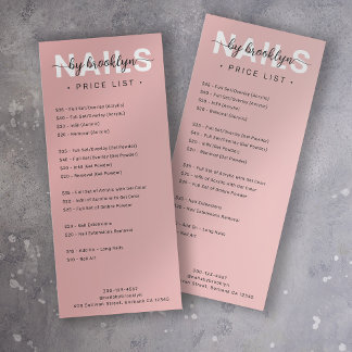 Menu Services Liste des prix du salon de ongles