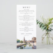 Menu Seville Spain Watercolor Elegant Wedding (Debout devant)