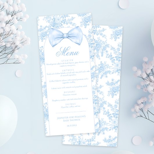 Menu Shabby Chic Arc Floral Bow Cravate bébé garçon dou