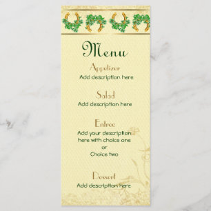 Menu shamrock et Mariage irlandais d'or