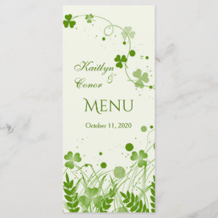 Menu shamrock tourbillonnant dans un Mariage de prairie