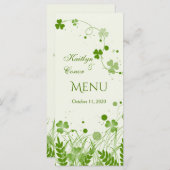 Menu shamrock tourbillonnant dans un Mariage de prairie (Devant / Derrière)