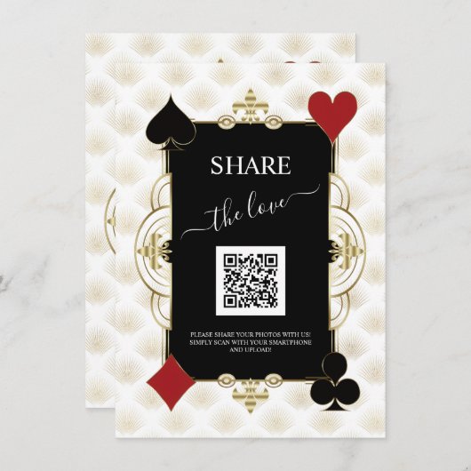 Menu Share The Love Photo Wedding QR Code Sign (Devant / Derrière)