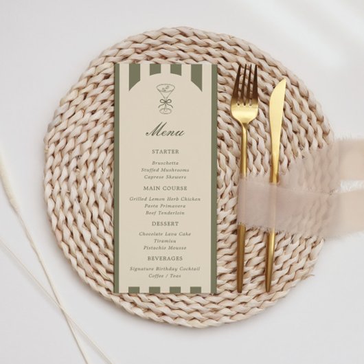 Menu She's A Tini Bit Older Coffee Martini Birthday