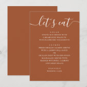 Menu Sienna Fall Wedding | Terracotta Reception Dinner (Devant / Derrière)