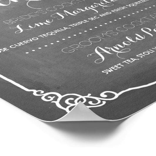 Menu Signature Cocktails | Weddenschap-decor Poster (Hoek)
