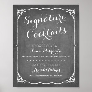 Menu Signature Cocktails Weddenschap-decor Poster