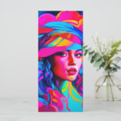 Menu Signet Portrait Abstrait vibrant (Debout devant)