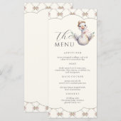 Menu  Silly Goose Preppy Bow Baby Shower (Devant / Derrière)