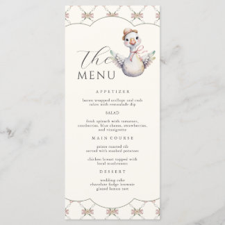 Menu  Silly Goose Preppy Bow Baby Shower