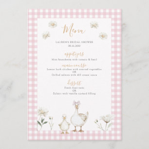 Menu Silly Goose Whimsical Bow rose Baby Girl Douche