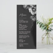 Menu Silver Black Floral Wedding (Debout devant)