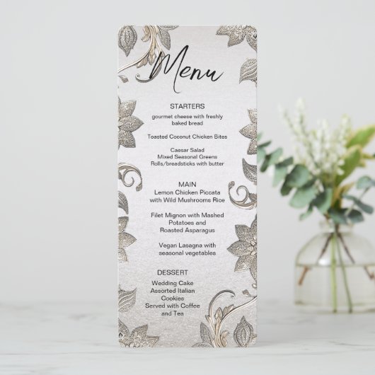 Menu Silver Gold Floral (Debout devant)