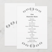 Menu Silver Hearts Design Wedding (Devant / Derrière)