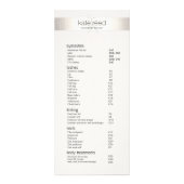 Menu Silver Stripe Monogram Salon Spa Prijslijst (Voorkant)