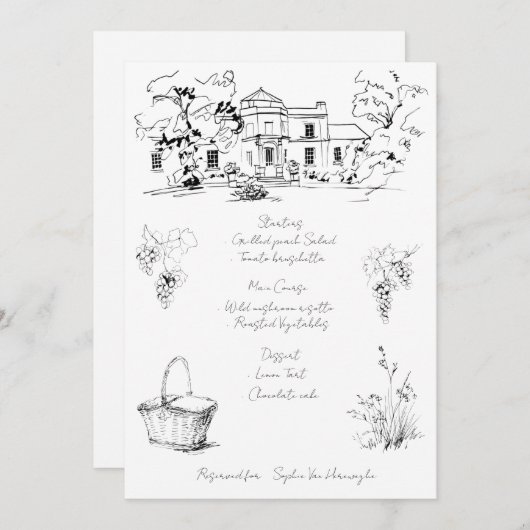 Menu simple (Devant / Derrière)