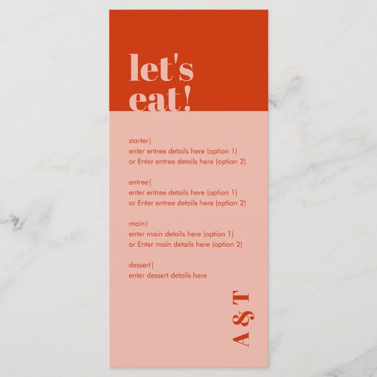 Menu simple (Devant)