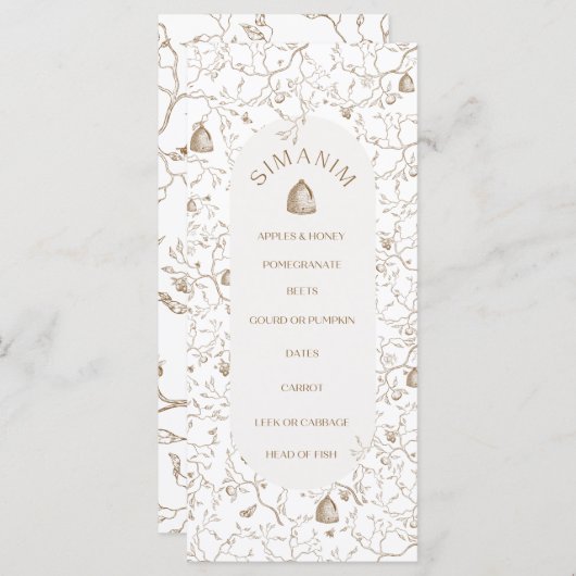 Menu simple (Devant / Derrière)