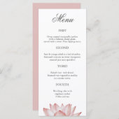 Menu simple à quatre plats Floral Mariage (Devant / Derrière)