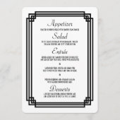 Menu simple blanc et noir Art déco Mariage (Devant)