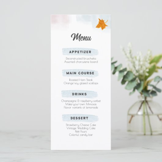 Menu simple blanc moderne Mariage (Debout devant)