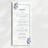 Menu Simple Blue & Yellow Lemons Wedding