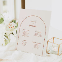 Menu Simple Boho Arch Ivory Wedding Drinken