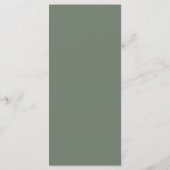 Menu Simple Boho Sage Green Mariage plat (Dos)