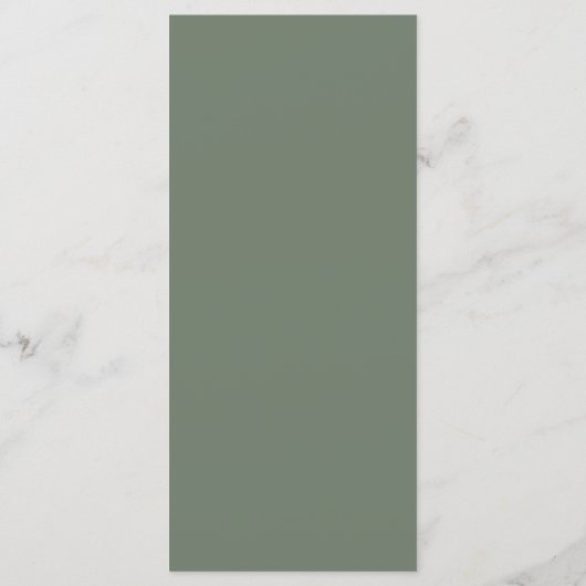 Menu Simple Boho Sage Green Mariage plat (Dos)