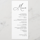 Menu Simple Calligraphie Script Blush Mariage Dîner (Devant)