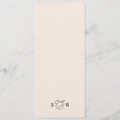 Menu Simple Calligraphie Script Blush Mariage Dîner (Dos)