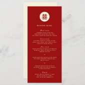 Menu Simple Cercle Double Bonheur Mariage chinois (Devant / Derrière)