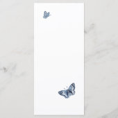 Menu Simple Classique Bleu, Blanc Floral Mariage (Dos)