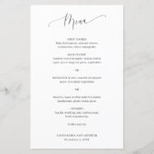Menu Simple Classique Mariage Élégant (Devant)