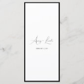 Menu Simple Classy Black & White Border Script Wedding (Dos)