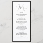 Menu Simple Classy Black & White Border Script Wedding (Devant)
