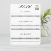 MENU SIMPLE CONTEMPORAIN BLANC PROPRE CLIENT À LA MODE (Debout devant)