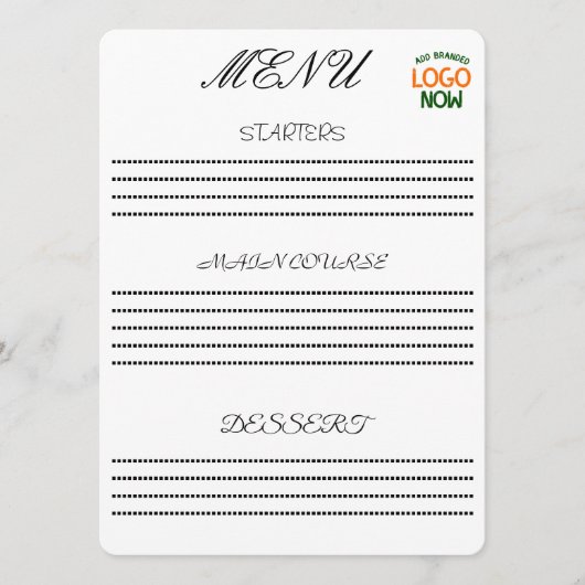 MENU SIMPLE CONTEMPORAIN BLANC PROPRE CLIENT À LA MODE (Devant)
