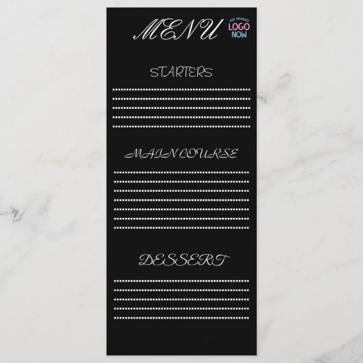 MENU SIMPLE CONTEMPORAIN NETTOYÉ NOIR CLIENT À LA MODE (Devant)