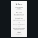 Menu Simple contemporain noir et blanc Mariage moderne<br><div class="desc">Menu contemporain noir et blanc mariage avec une disposition simple et minimaliste avec "Menu" dans un élégant script de calligraphie. Un design moderne qui s'accorde avec n'importe quel style de mariage.</div>