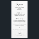Menu Simple contemporain noir et blanc Mariage moderne<br><div class="desc">Menu contemporain noir et blanc mariage avec une disposition simple et minimaliste avec "Menu" dans un élégant script de calligraphie. Un design moderne qui s'accorde avec n'importe quel style de mariage.</div>