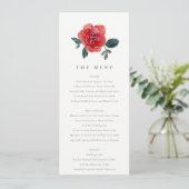 MENU SIMPLE COULEUR D'EAU ROUGE VERT ROSE MARIAGE FLORA (Debout devant)