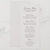 Menu Simple Couleur Uni Élégant Gris Mariage (Devant / Derrière)