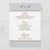 Menu simple de mariage de bleu français de rayure (Devant)